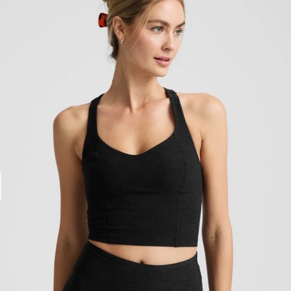 Beyond Yoga Intensity Racerback Cropped Tank Black Womens Small S